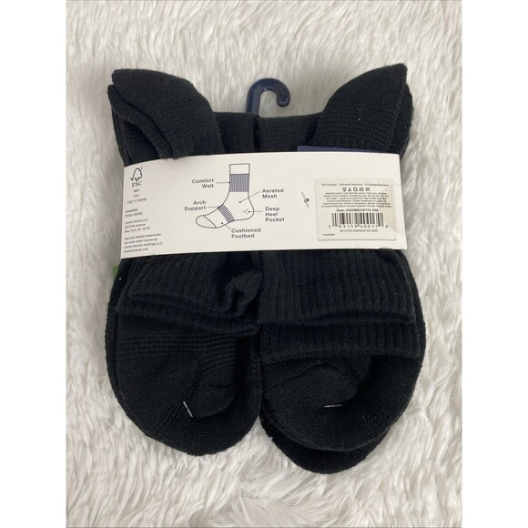 Gap Socks Men 6 Pair Black Cushioned Mid Crew Shoe Size 6-12 Activewear Athletic - Picture 9 of 9